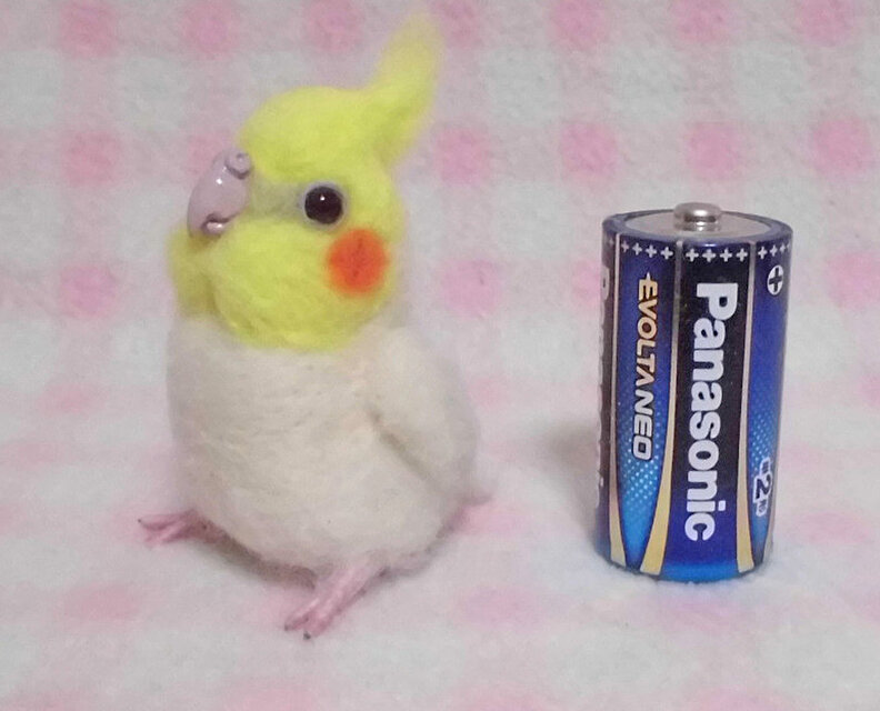 ミニミニサイズ 可愛い ルチノー オカメインコ 羊毛フェルト *受注作成