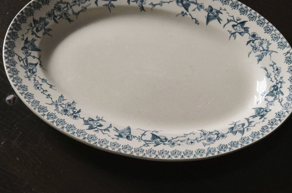✅アンティーク✅オーバルプレート（楕円形）イギリスかフランス Choisy le Roi オーバル皿 楕円皿 36cm Lyonnais フランス