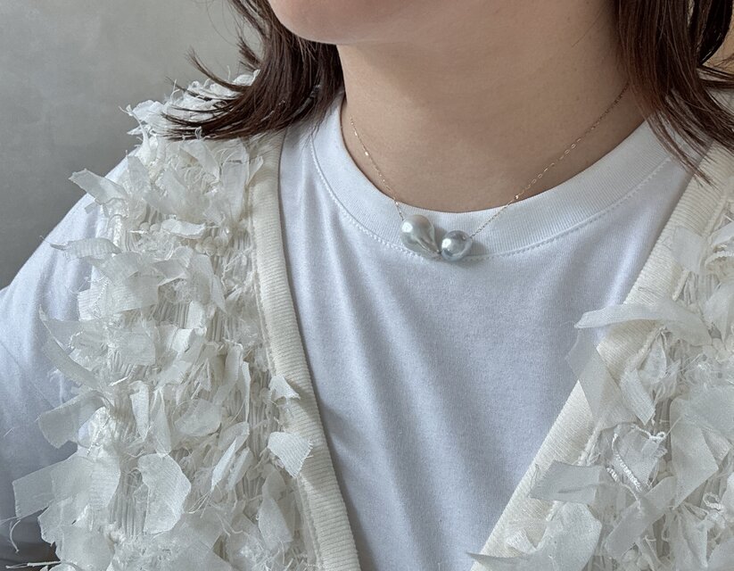 白蝶真珠　バロックネックレス　③ K18 白蝶真珠 バロックパール ネックレス | iichi 日々の暮らしを