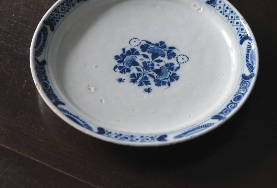 18世紀 Delft デルフト 平皿 オランダ アンティーク 0502572 | iichi