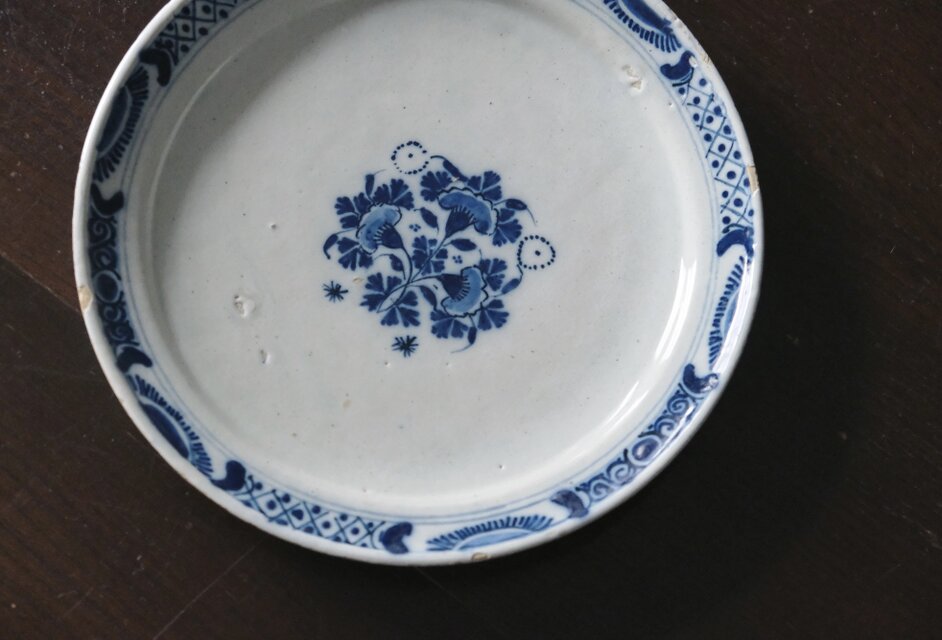 18世紀 Delft デルフト 平皿 オランダ アンティーク 0502572 | iichi
