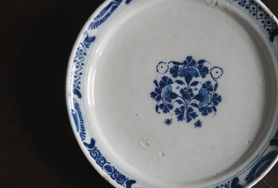 18世紀 Delft デルフト 平皿 オランダ アンティーク 0502572 | iichi