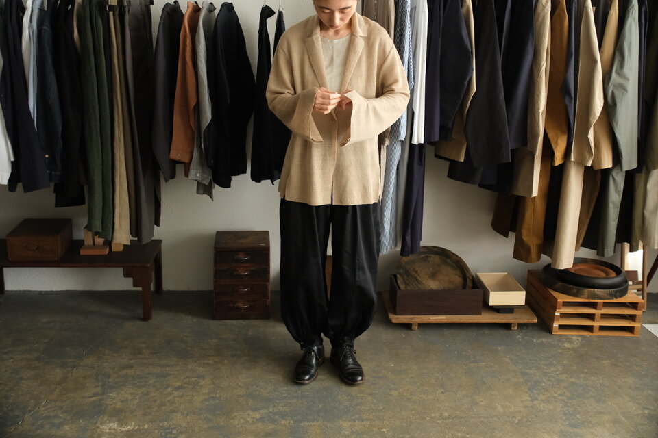 【美品】enrica リネン100％　ヘリンボーン　リネンコート　ゆったり enrica linen knit jacket｜BEIGE | iichi 日々の暮らしを心地よくする