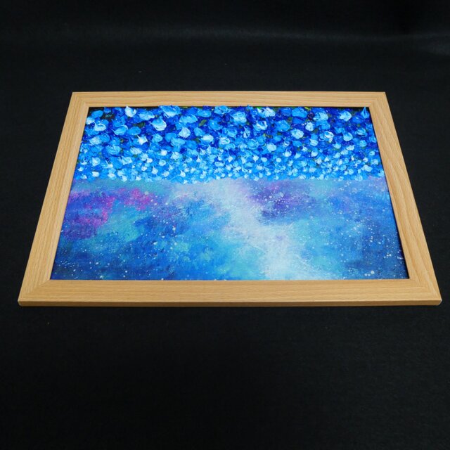 一点物】油絵 原画【Eternal Blue —無限の青—】風景画 ネモフィラ