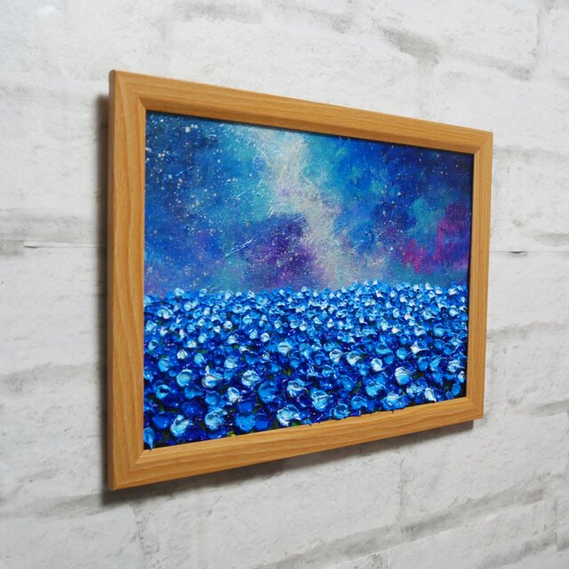 『　Fantastic Blue　 』　油絵　原画　手描き 一点物】油絵 原画【Eternal Blue —無限の青—】風景画 ネモフィラ