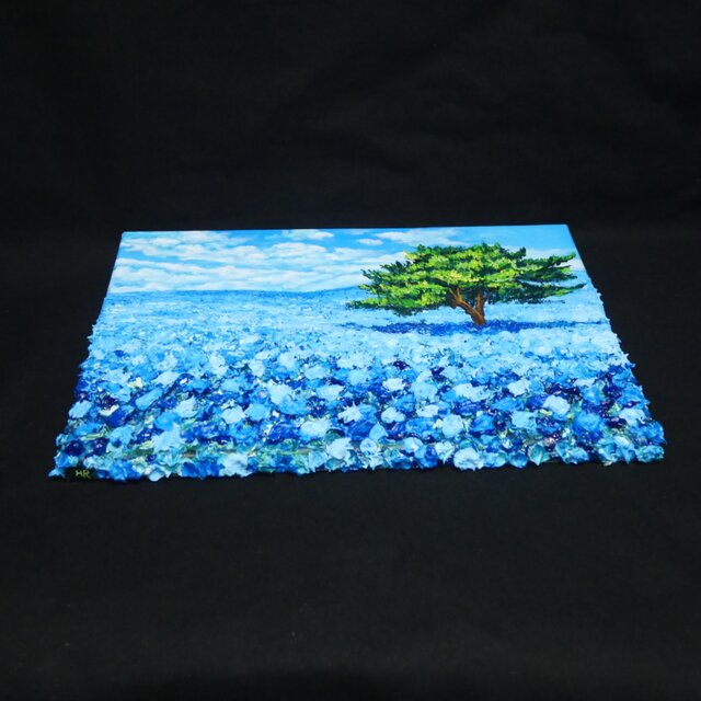 長方形ミニ絵画【ネモフィラの丘】 ネモフィラの丘 | tomotaka hama ｜インテリア絵画 アートの専門通販