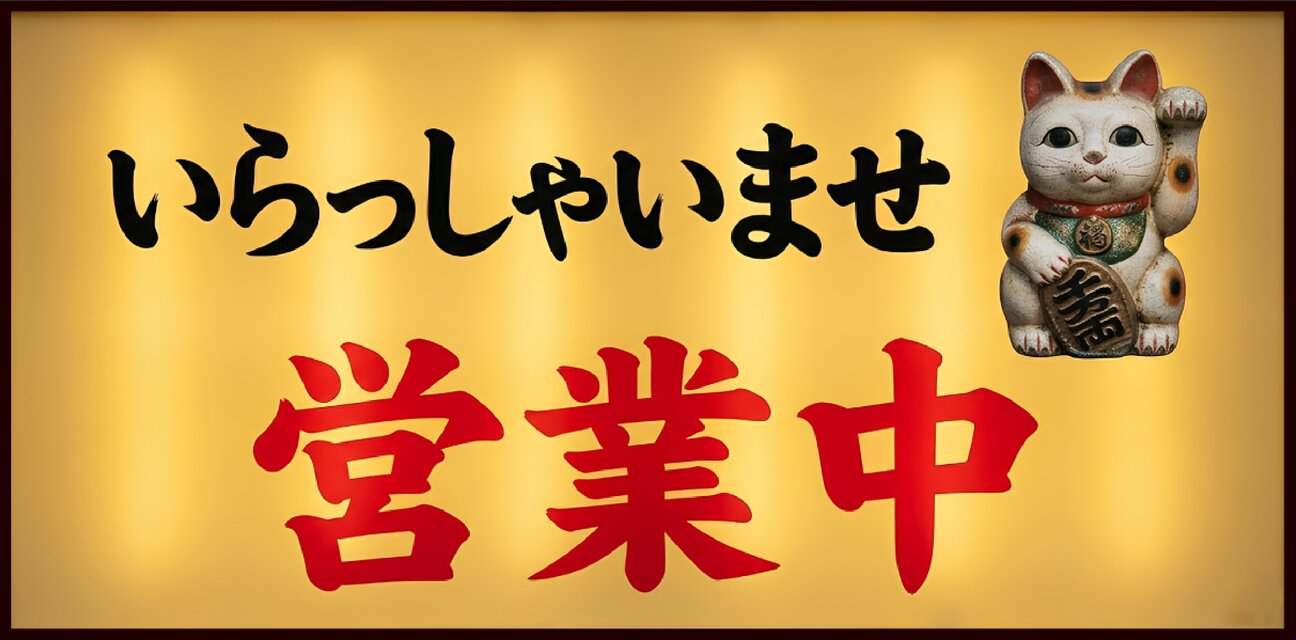 オーダー無料】営業中 オープン 開店 まねきねこ 招き猫 開店 昭和