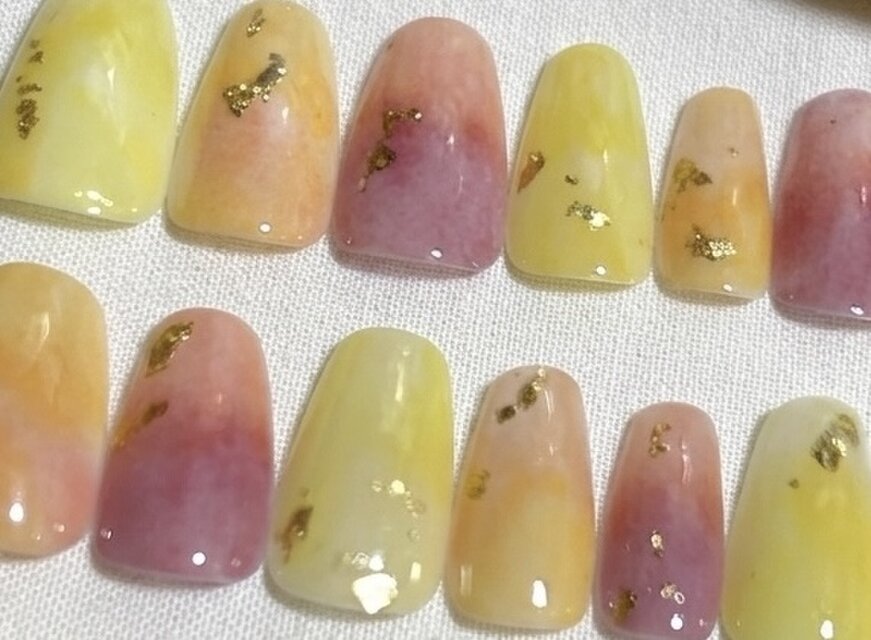 ネイルチップ ニュアンスネイル ちゅるん 夏 ニュアンス 夏ネイル