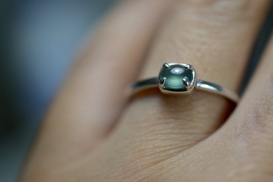 RG10-187 シルバー 宝石質 青緑 グアテマラ産 A貨 本翡翠 ヒスイ 指輪