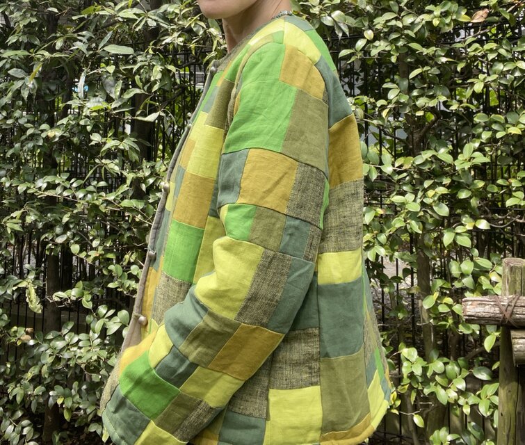 Greenclothing パッチワークジャケット パッチワークジャケット グリーン | iichi 日々の暮らしを心地よくする