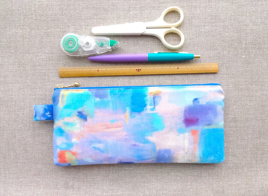 水彩画アートペンケース＊USAコットン＊michael miller fabrics