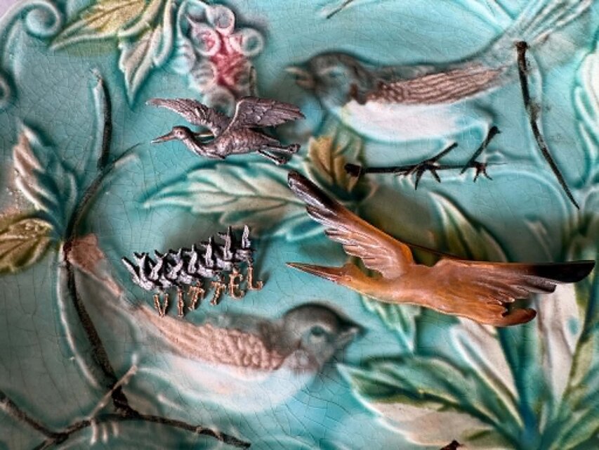 フランス　鳥と巣のブローチ 鳥のアンティークブローチ② ヴィンテージブローチ フランス
