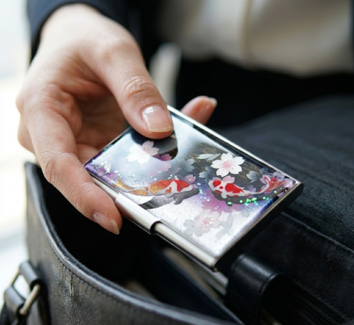 名刺入れ「句」カードケース 和柄 和風 桜 伝統工芸 職人 手作り