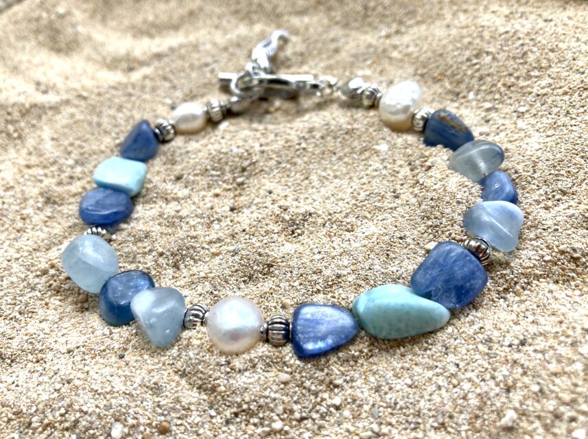 Seahorse Lagoon & Blue Horizon Bracelet ラリマー＆カイヤナイト 