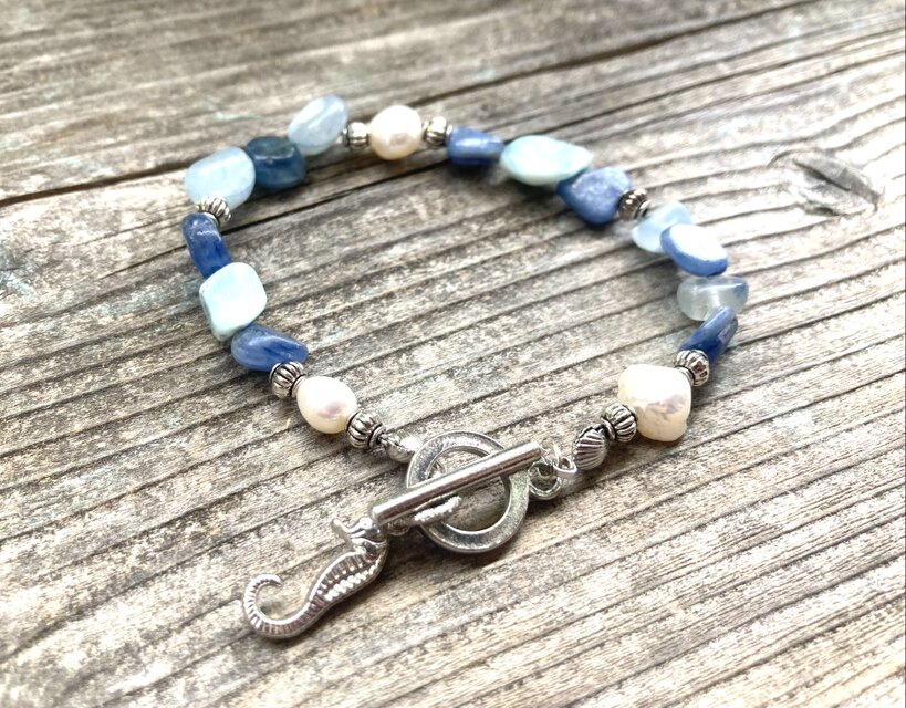 Seahorse Lagoon & Blue Horizon Bracelet ラリマー＆カイヤナイト 