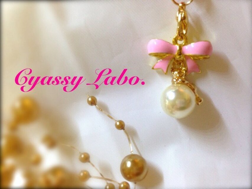 にゃんこパールとリボンのイヤホンジャック☆ぴんく☆