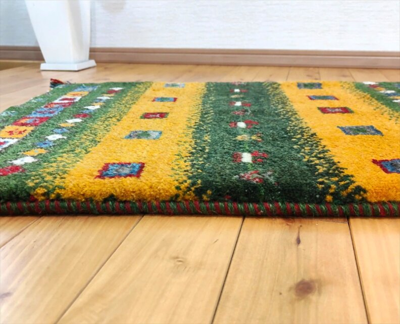ペルシャギャッベ40x43cm(434)クッション、マット、ラグ絨毯 ペルシャ
