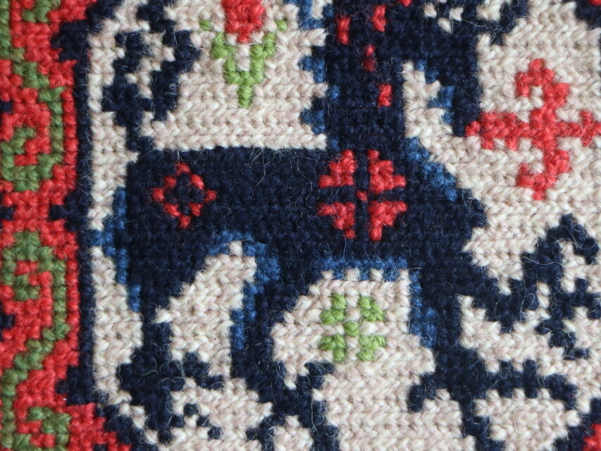 スウェーデンで見つけたツヴィスト刺繍のタペストリー No.6750A
