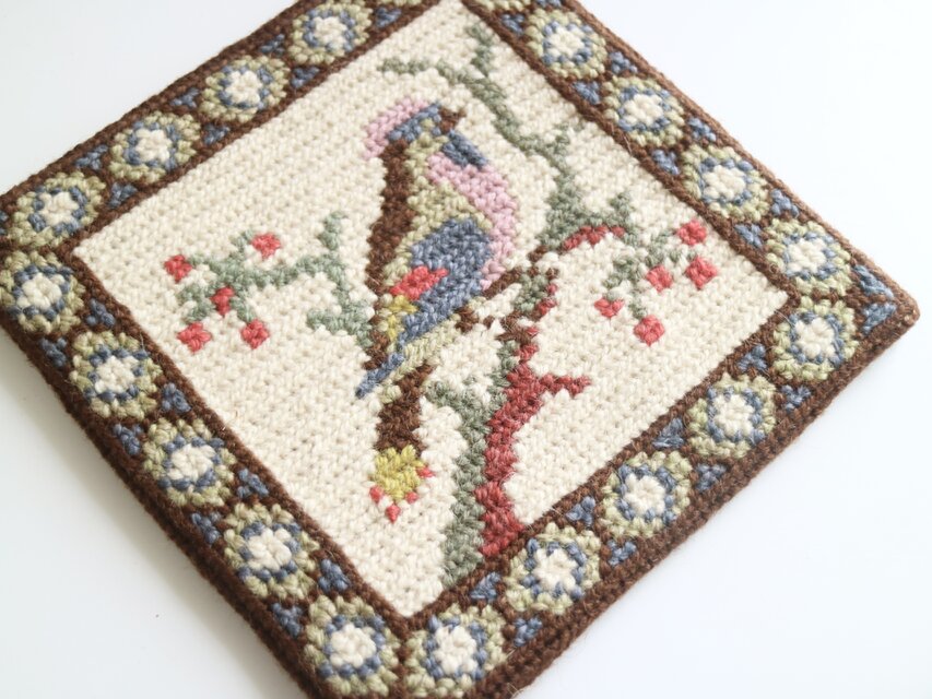 スウェーデンで見つけたツヴィスト刺繍のタペストリー No.6760 | iichi