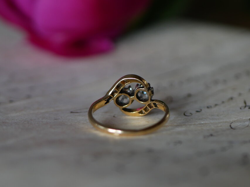 FR-66】 トワエモア 天然ダイアモンド 指輪 フランスアンティーク