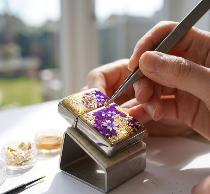 zippoケース ライター ジッポ 和柄 工芸 職人 送料無料 名入れ 桜