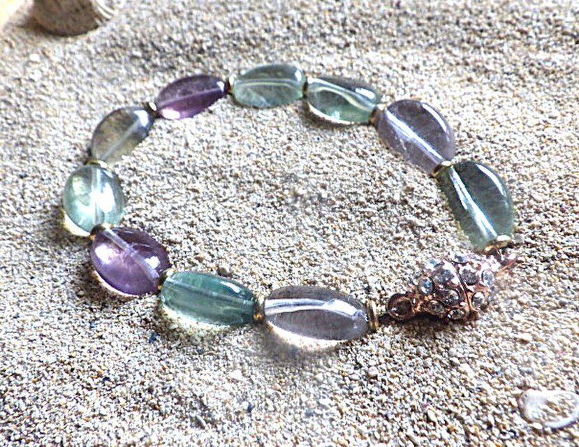 Multi-Color Fluorite & Magnetic Braceletフローライトのマグネット