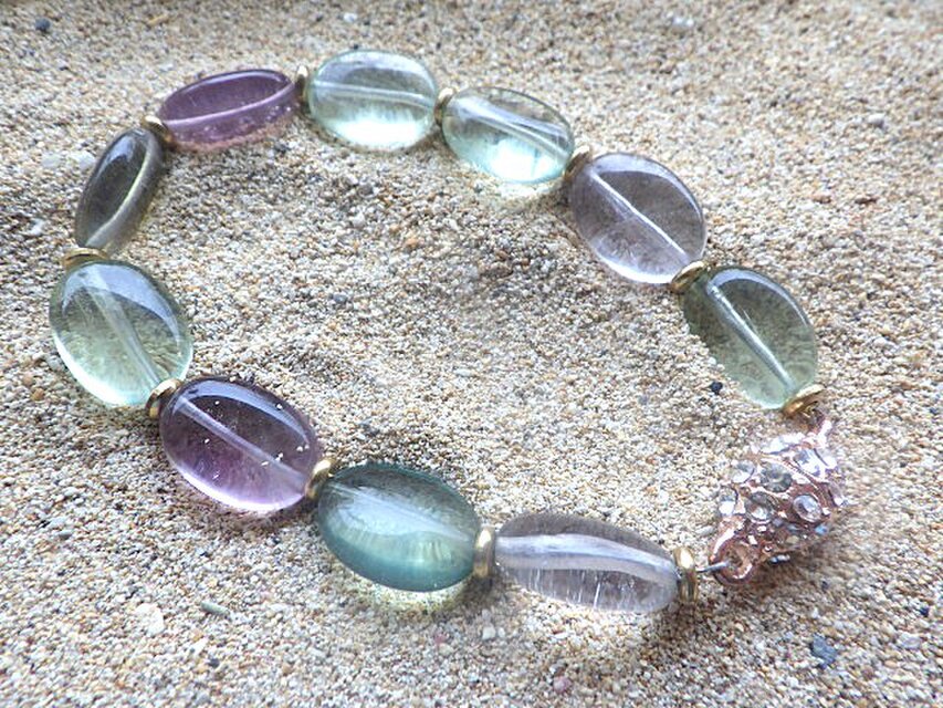 Multi-Color Fluorite & Magnetic Braceletフローライトのマグネット