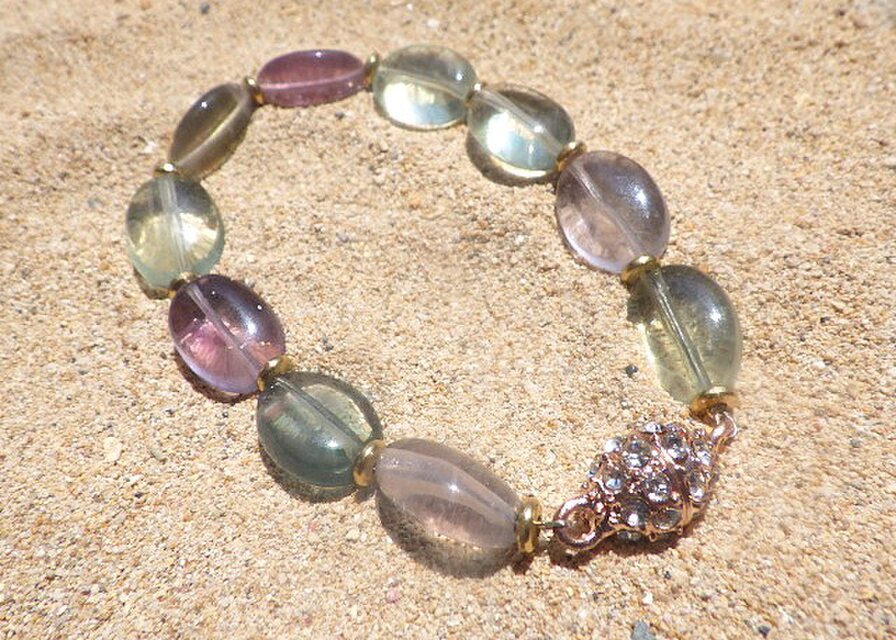 Multi-Color Fluorite & Magnetic Braceletフローライトのマグネット