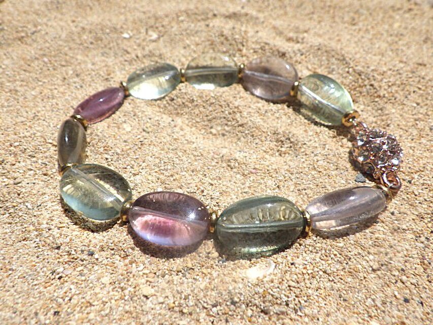 Multi-Color Fluorite & Magnetic Braceletフローライトのマグネット