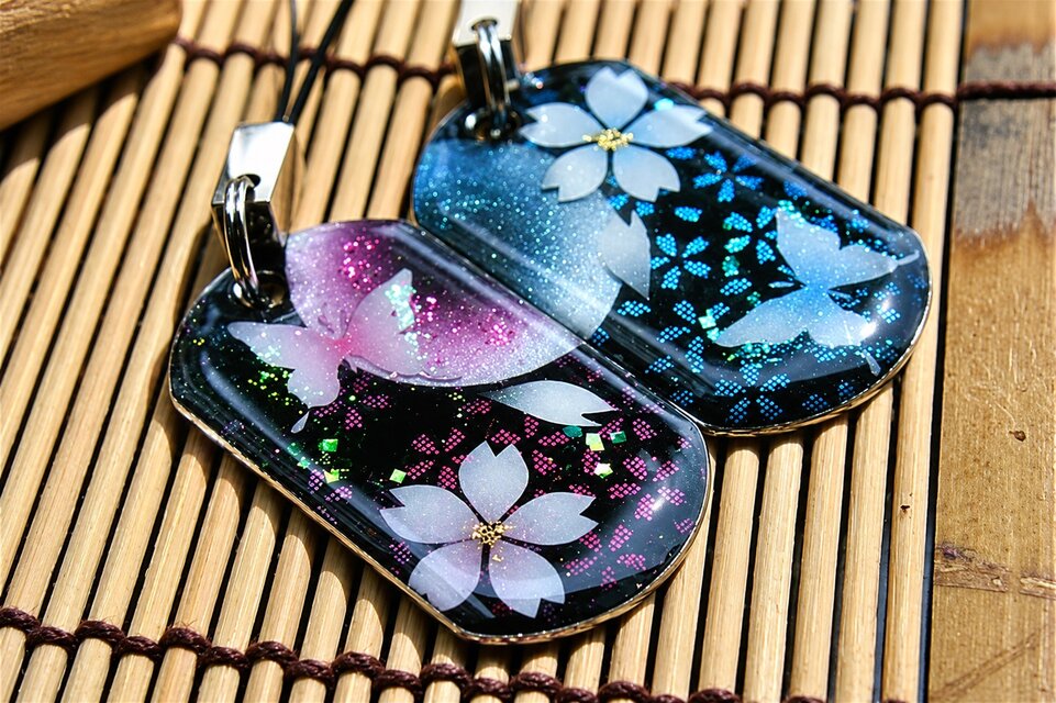 和柄 ペアネックレス 桜 伝統 職人 桜 さくら ペアアクセサリー 名入れ