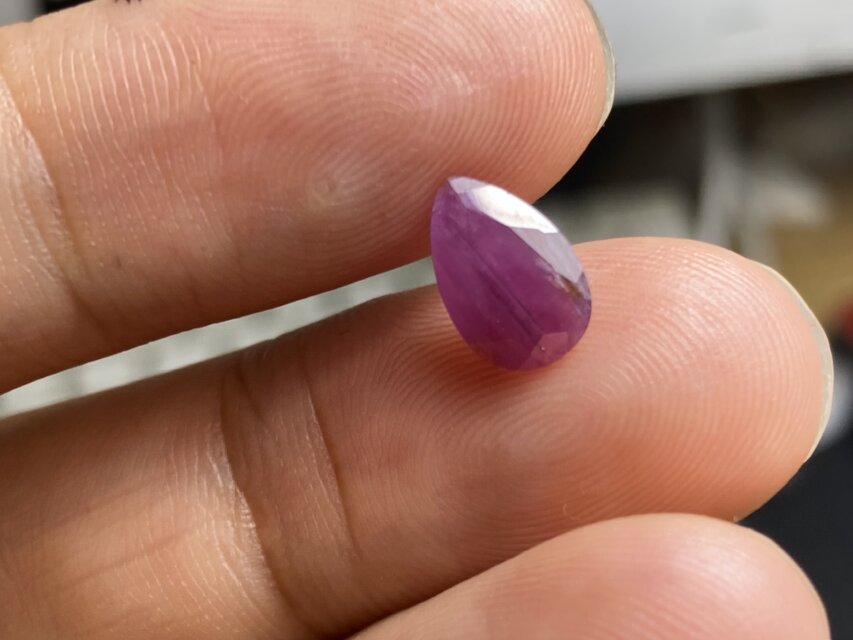 RS13-83 非加熱 1.66ct バイカラー ピンク紫 サファイア べドナム産