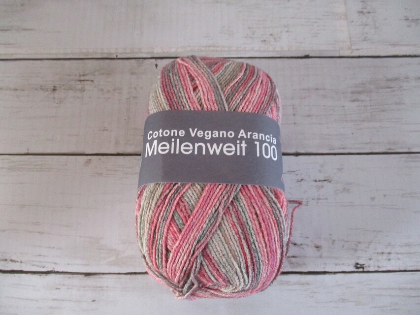 冷え取りソックス Lana Grossa Meilenweit Cotone Vegano Arancia 6173