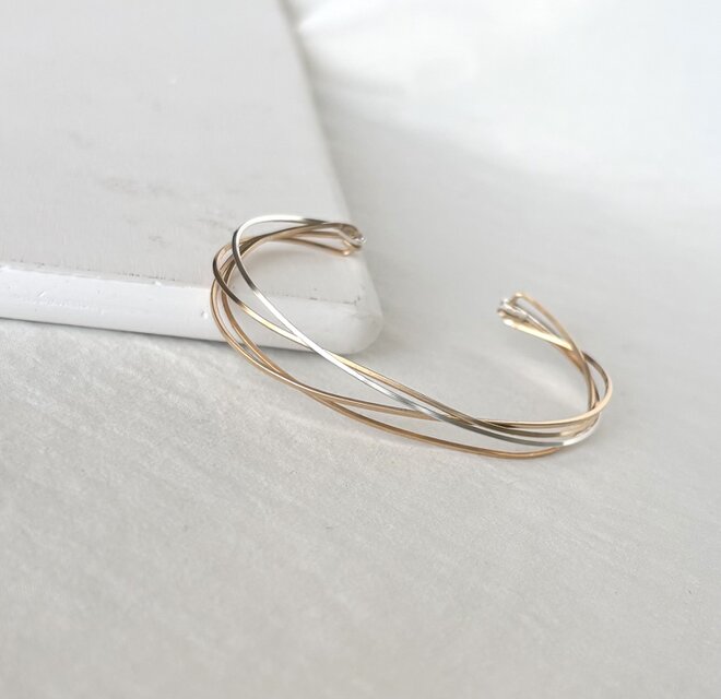 期間限定】【夏の福袋】 silver925 14kgf diagonal フープピアス