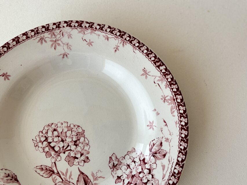 希少　ジアン窯　1900年前後　フランス　アンティーク 薔薇 平皿 プレート 希少 ジアン窯 1900年前後 フランス アンティーク 薔薇 平皿 プレート