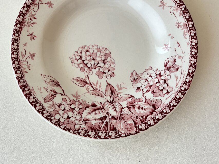GIEN/ ジアン HORTENSIA（紫陽花柄）スーププレート フランス