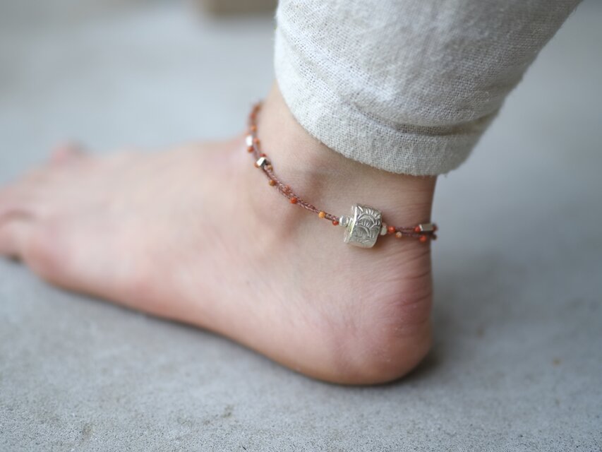 Karensilver- 2line code anklet | iichi 日々の暮らしを心地よくする