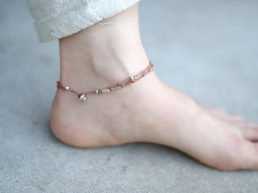 Karensilver- 2line code anklet | iichi 日々の暮らしを心地よくする