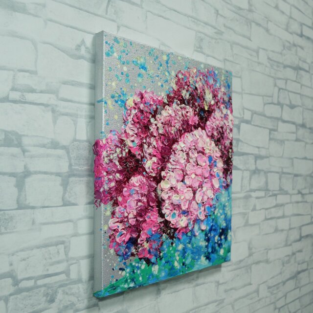 原画】雨上がりのプレリュード / 紫陽花 油絵 絵画 インテリア