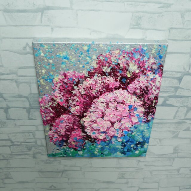 原画】雨上がりのプレリュード / 紫陽花 油絵 絵画 インテリア