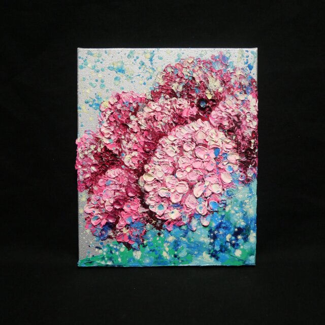 原画】雨上がりのプレリュード / 紫陽花 油絵 絵画 インテリア