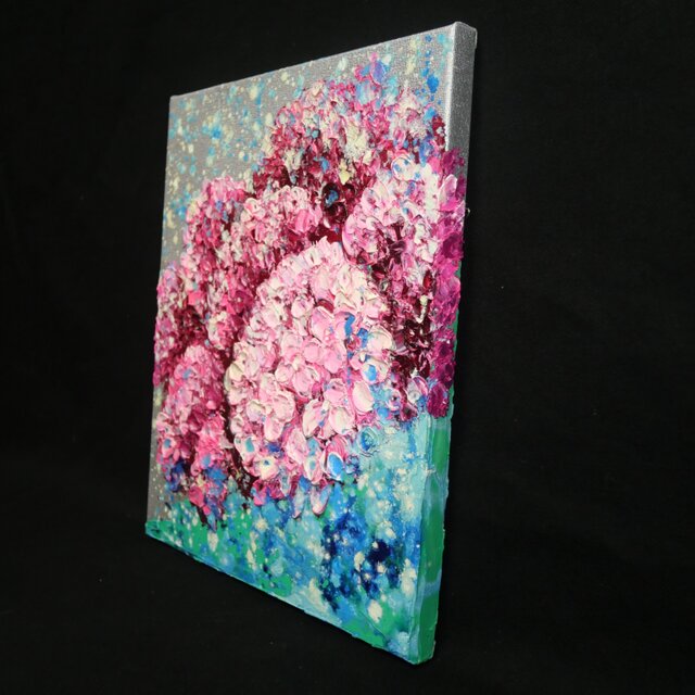原画】雨上がりのプレリュード / 紫陽花 油絵 絵画 インテリア