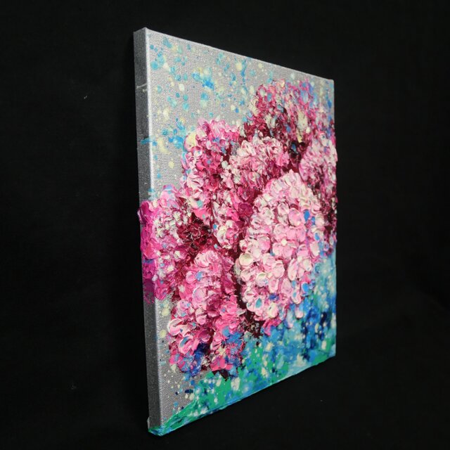 原画】雨上がりのプレリュード / 紫陽花 油絵 絵画 インテリア