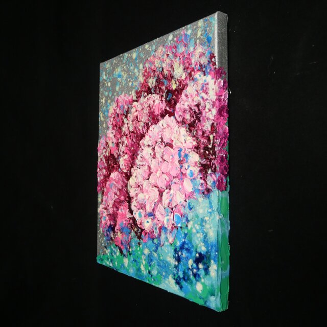 原画】雨上がりのプレリュード / 紫陽花 油絵 絵画 インテリア