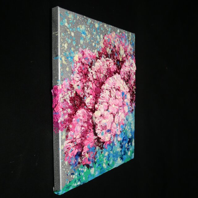 原画】雨上がりのプレリュード / 紫陽花 油絵 絵画 インテリア