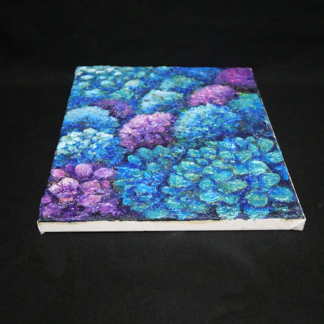 油絵 原画【群青のトパーズ】あじさい 紫陽花 絵画 インテリア 額なし 初夏 油絵 原画【群青のトパーズ】あじさい 紫陽花 絵画 インテリア 額なし