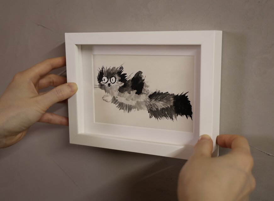 感性で描かれた墨絵のねこ | iichi 日々の暮らしを心地よくする