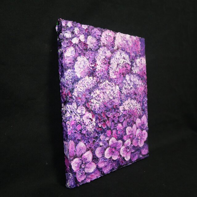 紫陽花 ハンドメイド絵画【永遠に咲く雨の宝石】油絵 原画 初夏