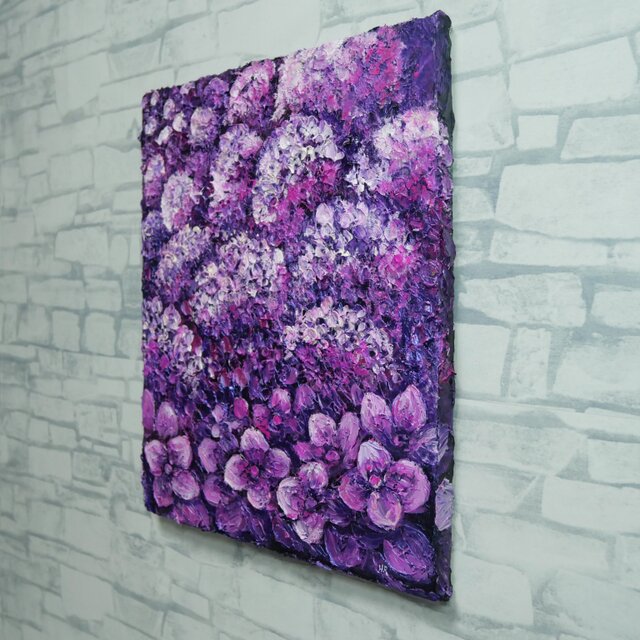 紫陽花 ハンドメイド絵画【永遠に咲く雨の宝石】油絵 原画 初夏