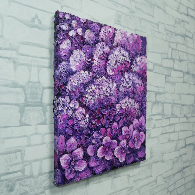 紫陽花 ハンドメイド絵画【永遠に咲く雨の宝石】油絵 原画 初夏