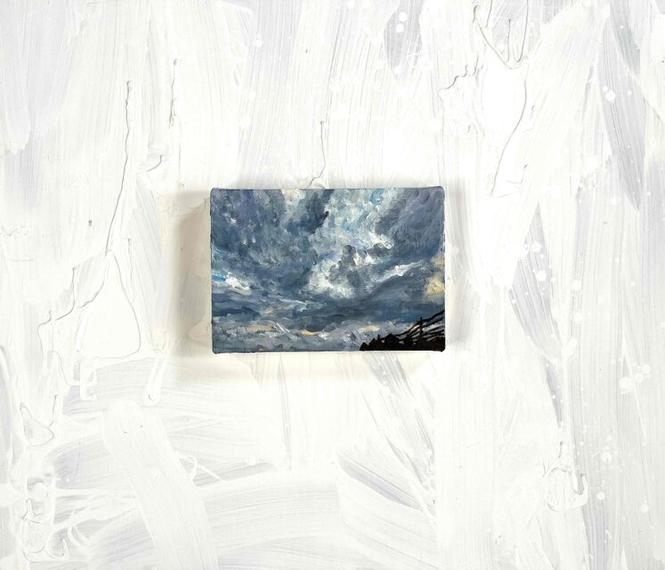原画 油彩「近所の風景 20265」絵画・サムホールサイズ （16×23